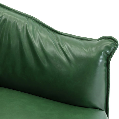 Kadar Leather Barrel Chair-Green Modern Leather Chair | Accent Chairs | Kinwell Furniture | Barrel Chairs